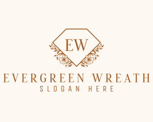 Diamond Floral Wreath logo design