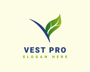 Leaf Letter V Eco logo design