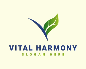 Leaf Letter V Eco logo design