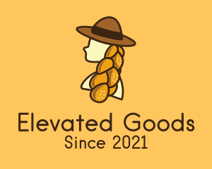 Woman Bread Hair logo design