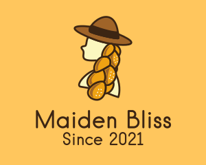 Woman Bread Hair logo design