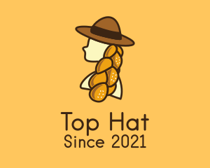 Woman Bread Hair logo design