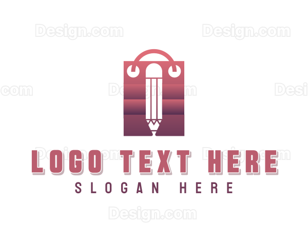 Pencil Stationery Shopping Logo