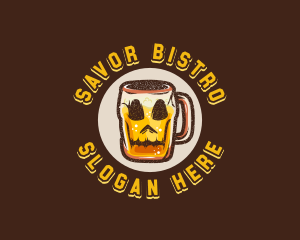 Skull Beer Mug logo design