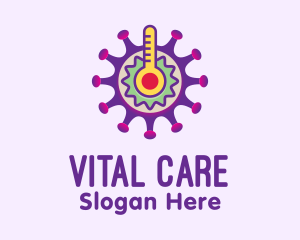 Colorful Virus Thermometer Logo