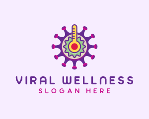 Colorful Virus Thermometer logo design