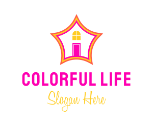 Colorful Star House logo design