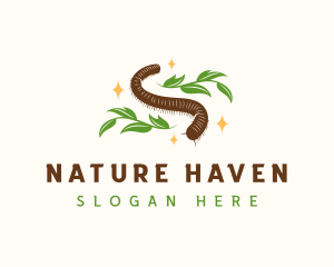 Nature Millipede Animal logo design