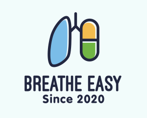 Respiratory Lung Medicine Capsule logo design