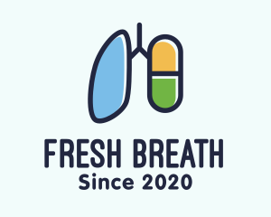 Respiratory Lung Medicine Capsule logo design