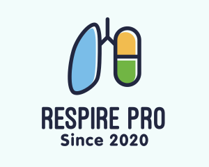 Respiratory Lung Medicine Capsule logo design