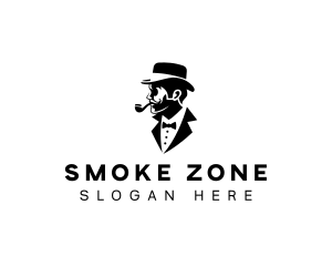 Smoking Gentleman Hat logo design