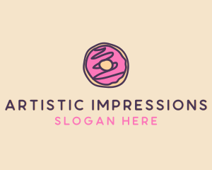 Handmade Sweet Donut Doughnut logo design