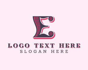 Retro Brand Letter E logo