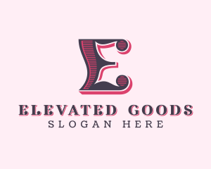 Retro Brand Letter E logo design