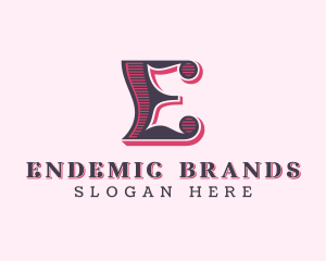 Retro Brand Letter E logo design