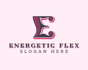 Retro Brand Letter E logo design