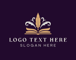 Feather Quill Pen Book logo