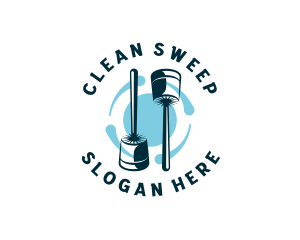 Mop Janitorial Cleaning logo design