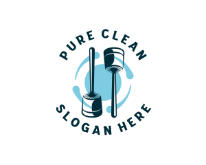 Mop Janitorial Cleaning logo design