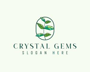 Crystal Gem Leaf logo design