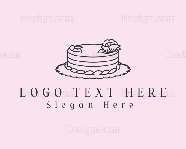 Round Floral Cake Logo