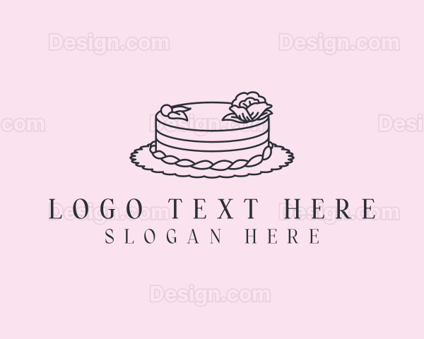 Round Floral Cake Logo