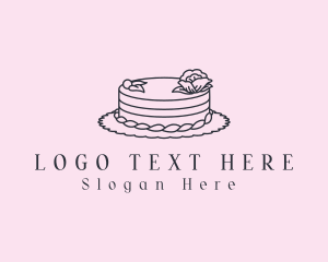 Round Floral Cake Logo