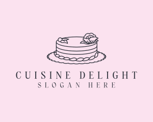 Round Floral Cake logo design