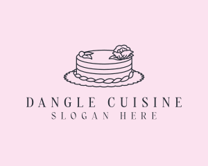 Round Floral Cake logo design