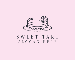 Round Floral Cake logo design