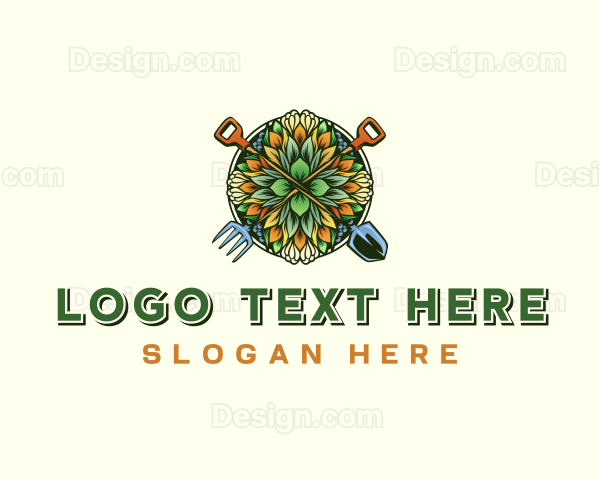 Garden Landscaping Shovel Logo