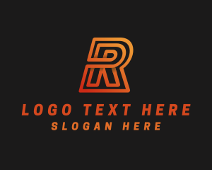 Gradient Modern Letter R logo