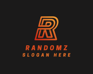 Gradient Modern Letter R logo design