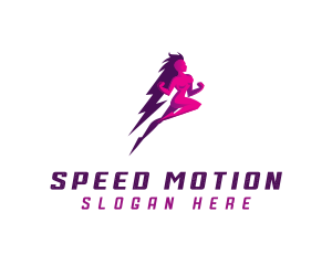 Lightning Woman Power logo design