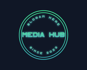 Multimedia Neon Technology logo design