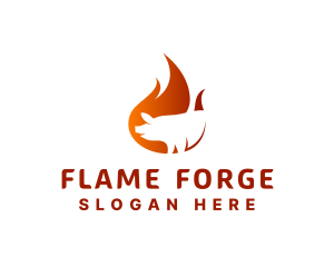 Hot Flaming Pig logo design