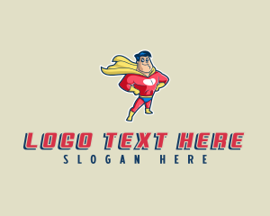 Strong Superhero Cartoon logo