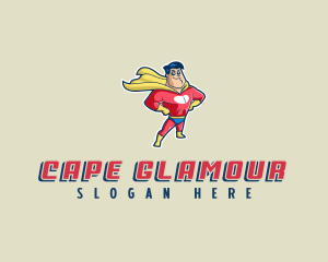 Strong Superhero Cartoon logo