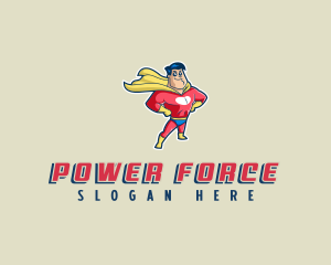 Strong Superhero Cartoon logo design