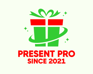 Christmas Gift Present logo design