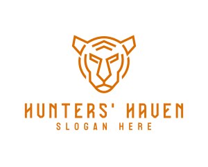 Geometric Tiger Hunter logo design