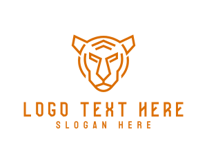Hunter - Geometric Tiger Hunter logo design