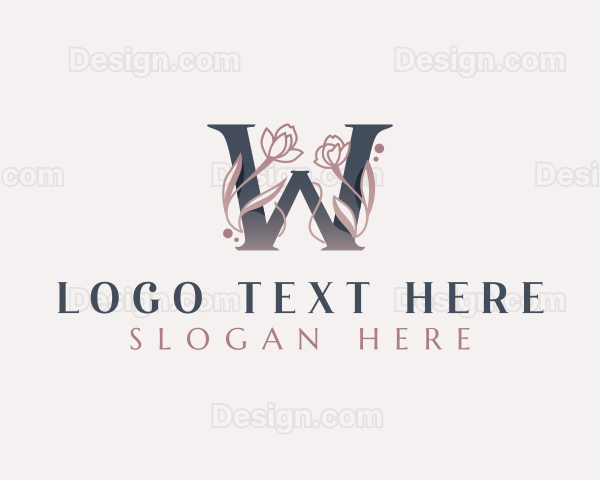 Elegant Flower Beauty Letter W Logo