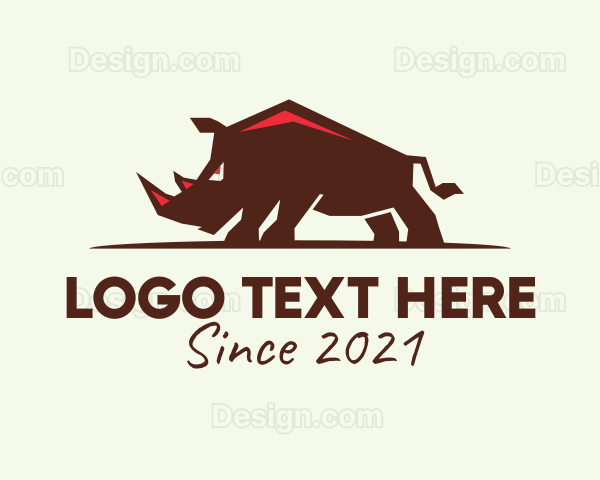 Raging Rhino Rhinoceros Logo