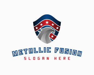 Metallic Eagle Shield logo