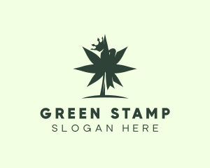 Crown Marijuana Leaf logo design