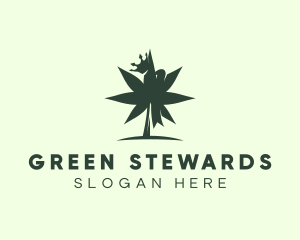 Crown Marijuana Leaf logo design