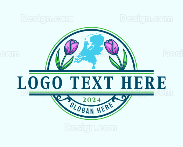 Botanical Flower Netherlands Logo