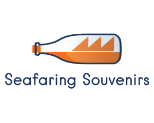 Bottle Seafarer Ship logo design